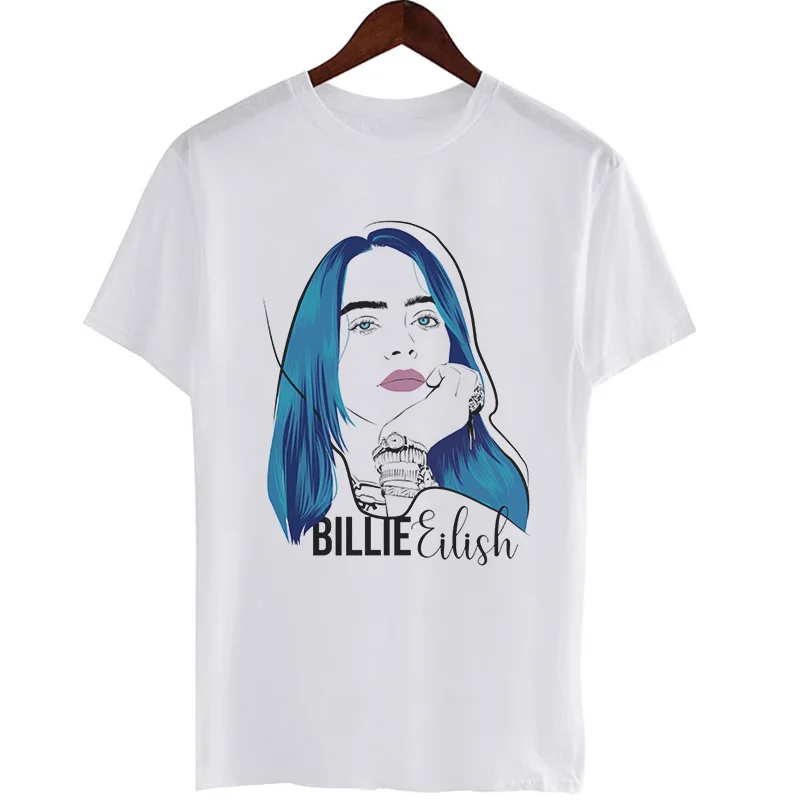 Билли эйлиш Футболка женская хип хоп Harajuku Уличная Повседневная футболка с коротким рукавом Забавные футболки с графикой Женская футболка одежда - Цвет: 3807