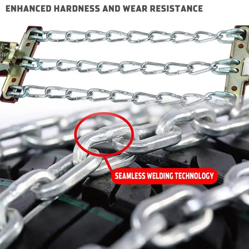 2Pcs Car Tire Chain Strap Snow Chain Emergency Anti-Skid Automobile Chains for Outdoor Car SUV Universal Anti Skid Snow Chains