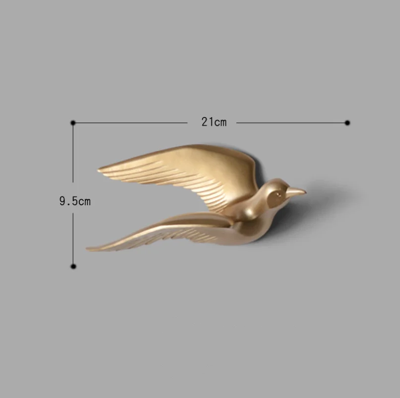 Европейский Креативный резиновый Настенный 3D орнамент в виде чайки, птицы, Настенная Наклейка для гостиной, телевизора, фоновое украшение, подвеска в виде животного - Цвет: Gold A