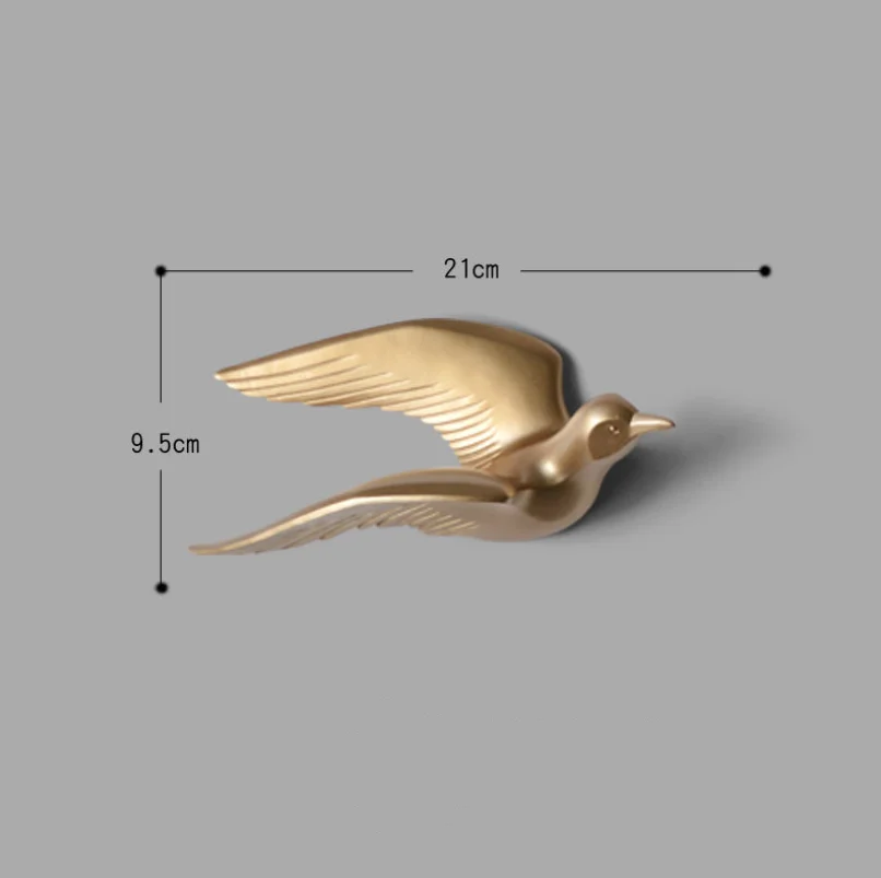 Gold A Европейский Креативный резиновый Настенный 3D орнамент в виде чайки, птицы, Настенная Наклейка для гостиной, телевизора, фоновое украшение, подвеска в виде животного - Цвет: Gold A