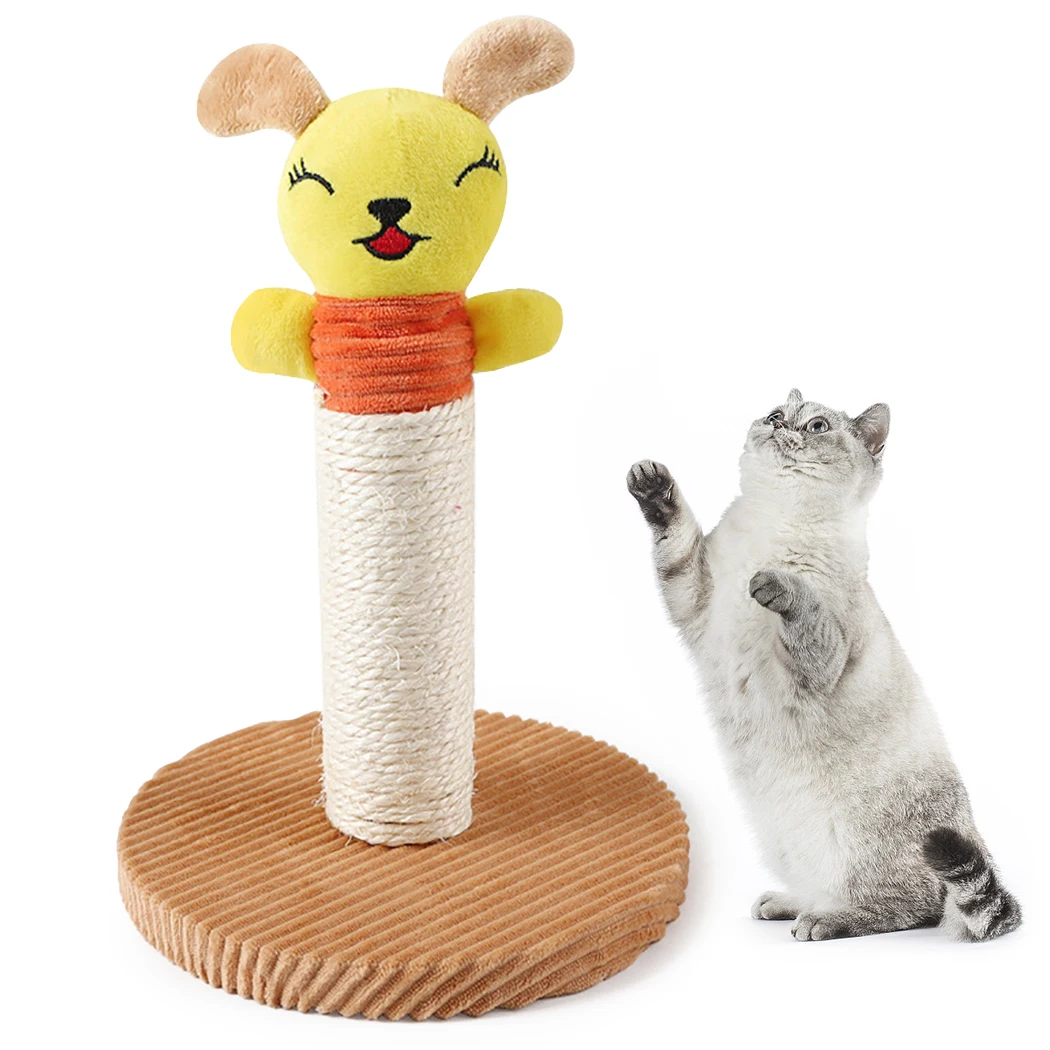 Игрушка для котов скребок тренировочные сизаль-плюш игрушки для домашних животных с пищалкой Кот Интерактивная тренировочная царапин игрушки для Одежда для домашних животных - Цвет: Light Brown