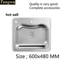 Стандартный балкон кухонная раковина пищевая 304 нержавеющая сталь мини с одним слотом горячая Распродажа 60x48x20 см