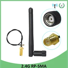 1 шт. 2,4 ГГц антенна wifi RP-SMA разъем 3dBi Wi fi 2,4G Antena+ IPX к RP-SMA Jack Мужской удлинитель косичка кабель