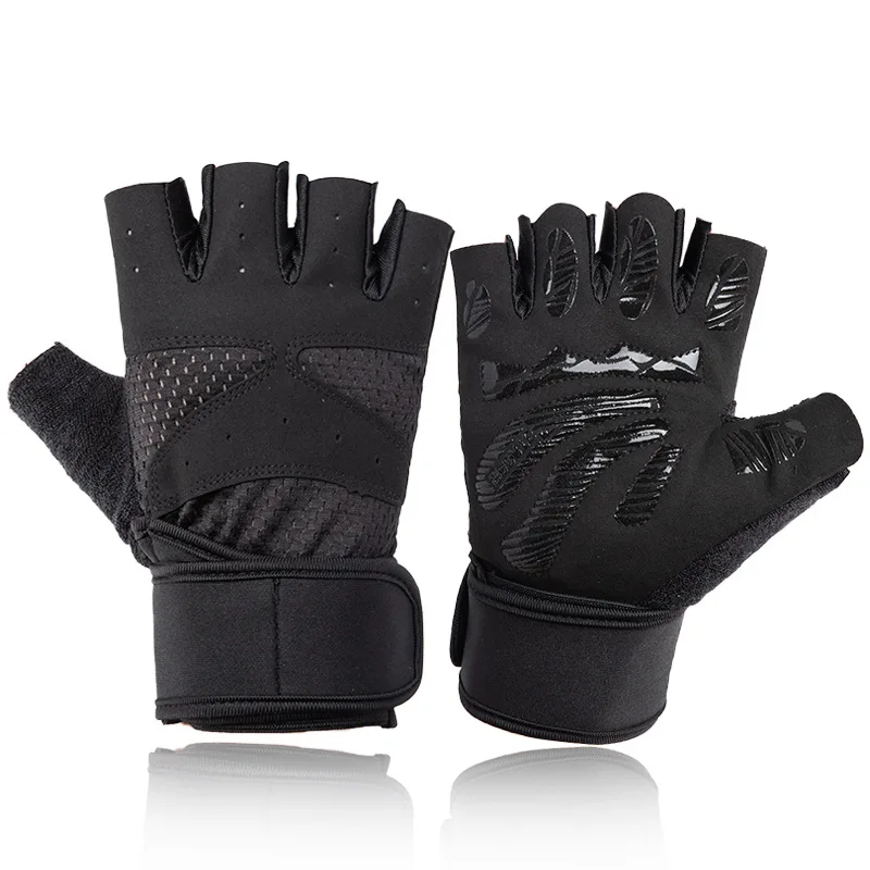 

Men Women Half Finger Gym Gloves Non-slip Shockproof Breathable Sports Fitness Wrist Protection Weight Lifting Training Gloves