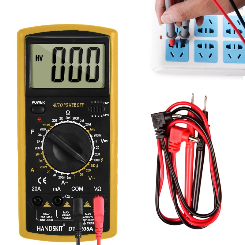 

AC DC Digital Multimeter Tester LCD Display Handheld Multimeter Volt Meter DT9205A Multifunctional Portable Voltmeter