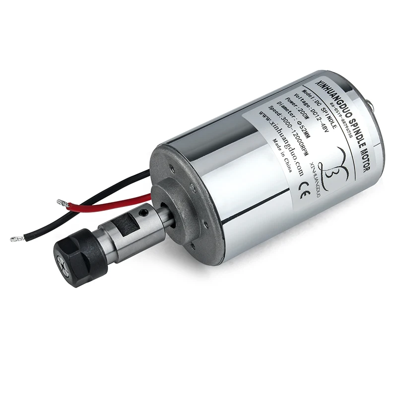 Spindle Engraving Machine Spindle Motor Air-cooling DC Motor 48V 200w/300w/400w/500w CNC Engraving Machine ER11 or ER16