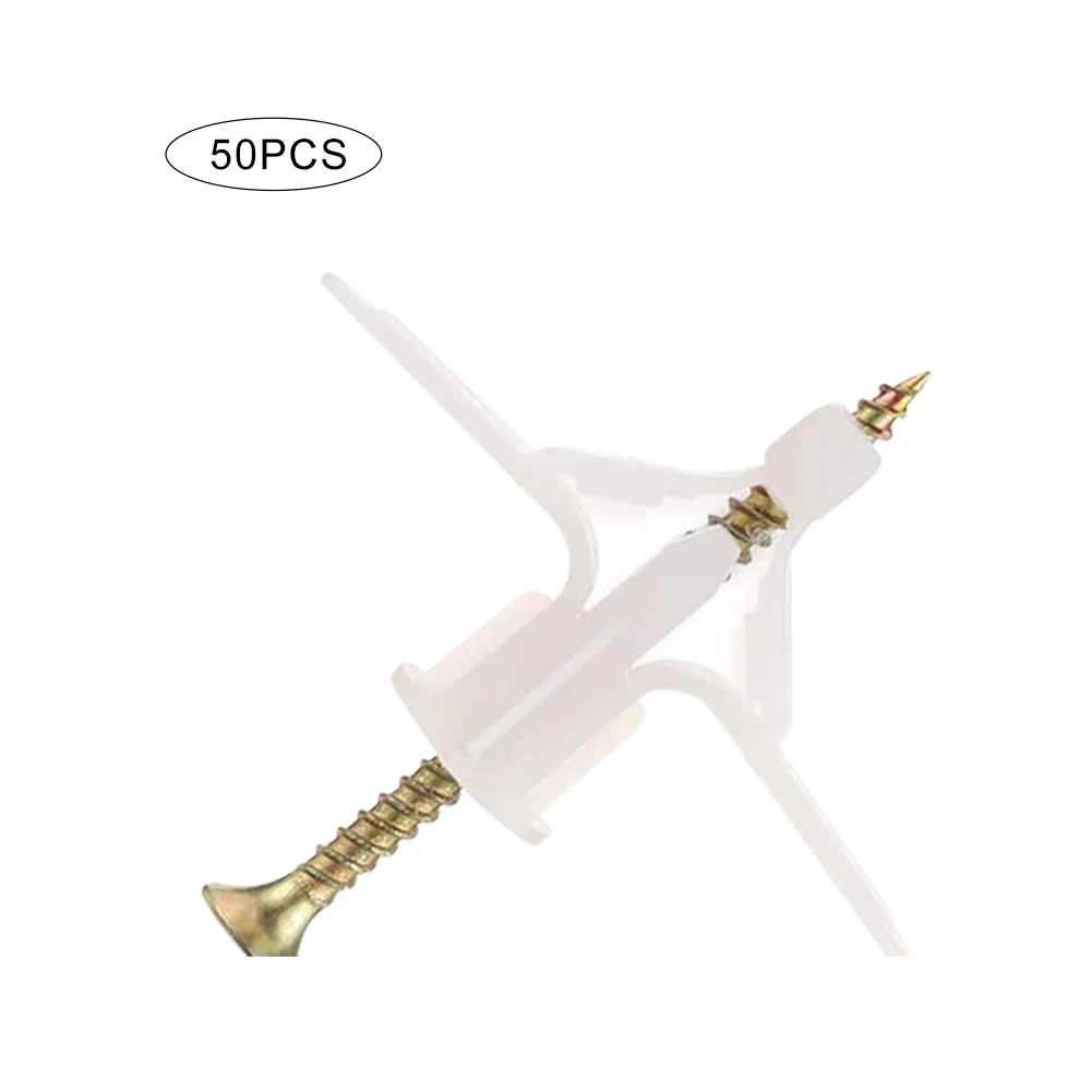 50Pcs Plasterboard Dowels And Screws Plasterboard Hollow Wall Anchors Heavy-duty Dowels With ScrewCY