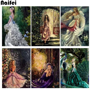 

Diamond Painting Princess in the woods 5d diy Full square round Diamond Embroidery Drill Rhinestones mosaic women Home Decor