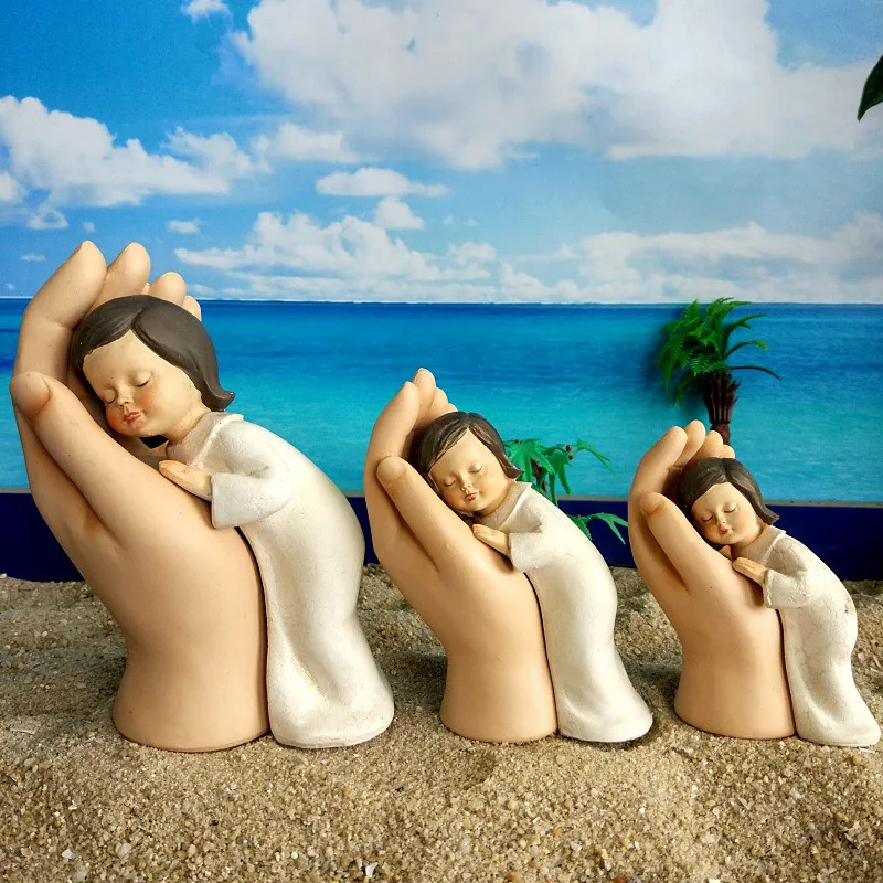 

1pc Palm Baby Resin Crafts Decoration Resin Doll Sandware Sand Table Game Toys