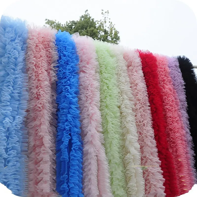 

GLace 1M/Lot Encrypted mesh posing stereo sewing lace ribbon fabric curtain background wedding Barbie home decoration TX1293