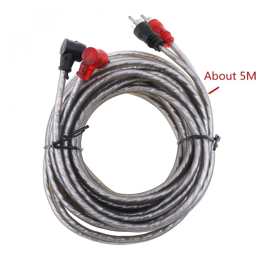 Universal Abrasive PVC material 5M 40 Core 7 mm diameter Pure Copper 2RCA to 2RCA Cars Audio Power Amplifier Horn Line