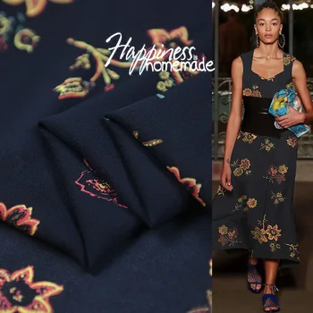 

Flower Digital Printed Retro Style Jianhong Crepe Fabric for Dress 135cm 16momme 100%silk Super Wrinkle-Resistant Summer New Hot