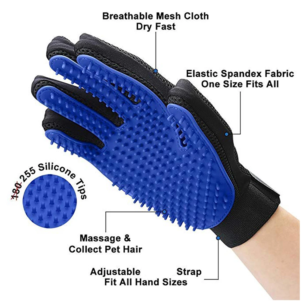 guante para gato dog Grooming Glove pet products mascotas cat Deshedding Hair Remove Cleaning Puppy Massage dla psa gatos perros