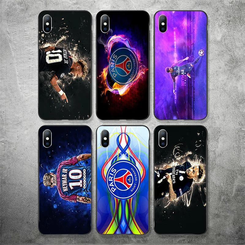 

Yinuoda Phone Case For PSG FC Neyma iPhone Case Shell DIY Picture Black Soft TPU Cover For X XR XS MAX 7 8 7plus 6 6S 5S 5