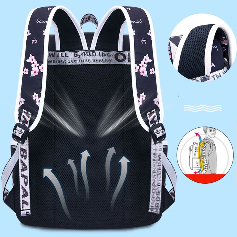 35L нейлоновый рюкзак Новый Модный женский школьная сумка с цветком для девочек