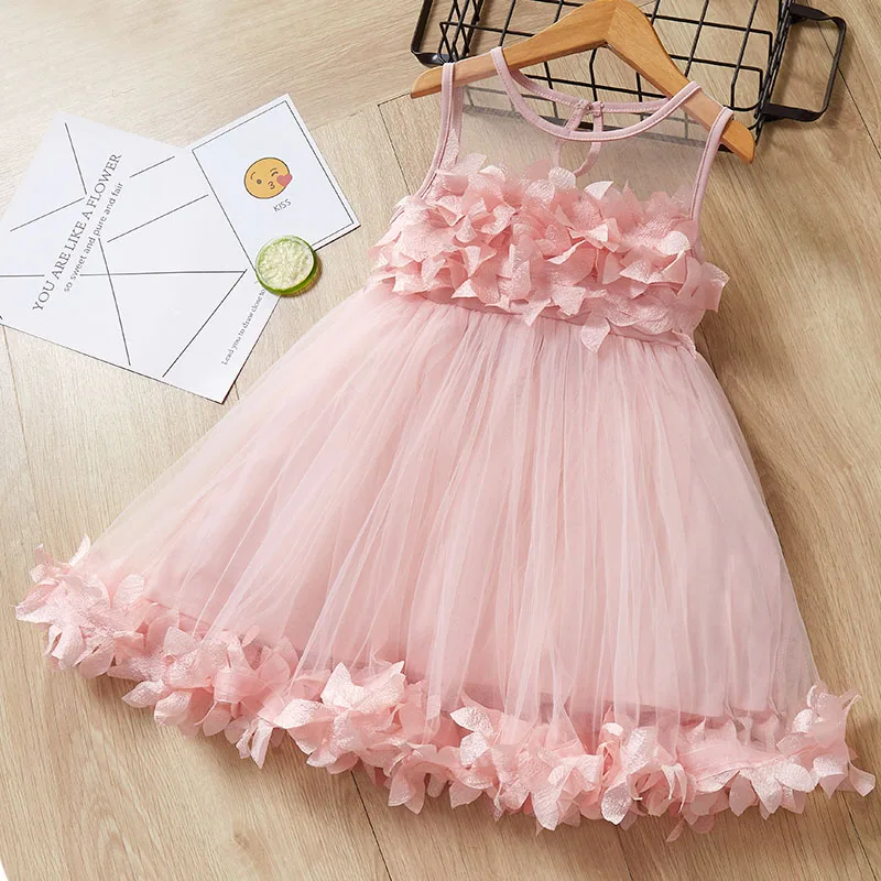 Bear leader/платье для девочек новое летнее Брендовое платье для девочек повседневное детское платье принцессы вечерние платья с вырезом одежда для детей от 3 до 7 лет - Цвет: az666 pink