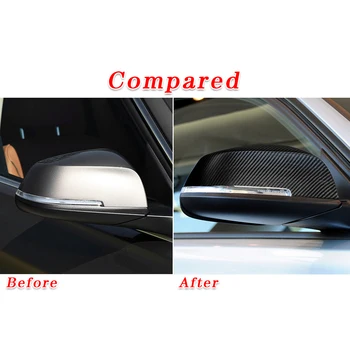 

For BMW F30 3-Series 320i 328i 2012-16 Rearview Mirror Cover Black Fiber Durable