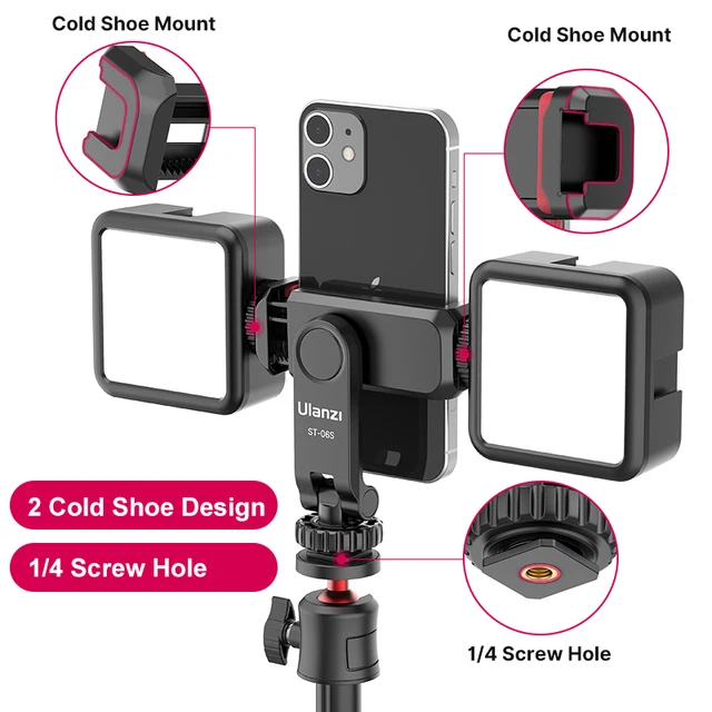 Ulanzi ST-06S Vertical Shooting Phone Mount Holder DSLR Camera Monitor Mount Tripod Mount Clamp for Smartphone Vlog Shooting 3