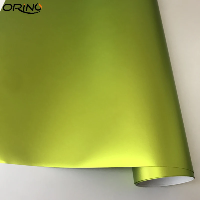 Lemon Green Metallic Vinyl Film Sticker-1