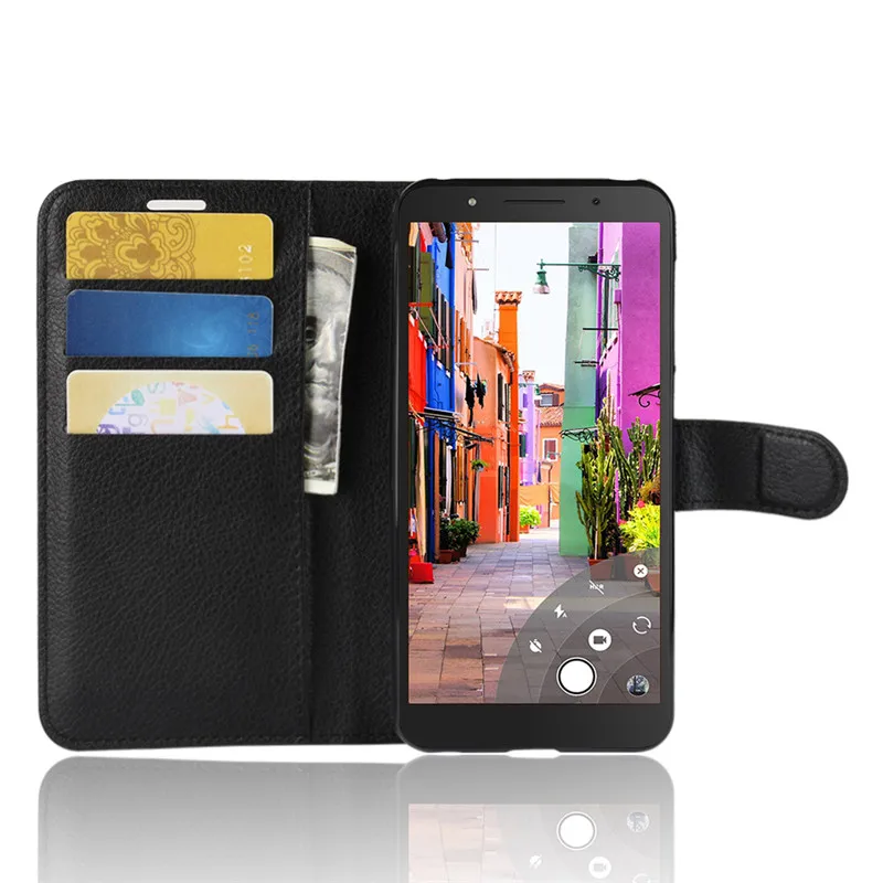 Для Alcatel U5 Роскошная Обложка на заднюю панель из искусственной кожи чехол для 1 1C 1S
