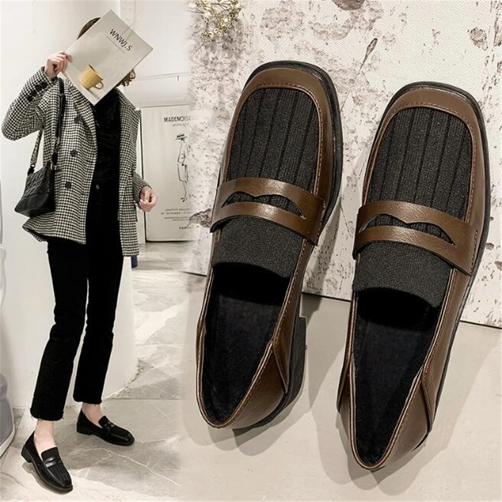 Fashion Oxfords Shoes  Brogue Thick Heels 2-ways Autumn mules oxford shoes women Spring winter British Mesh Leather shoes y807