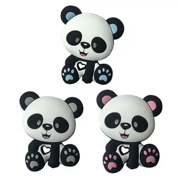 

Panda Beads Baby Toys Silicone Teether Pacifier Teething DIY Chain Biting Chew Pendant for Children Infants