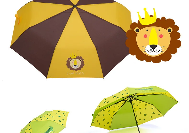Зонты с мультяшным принтом, Детские Зонты от дождя, складные зонты с 8 ребрами для мальчиков и девочек, уличные зонты от дождя