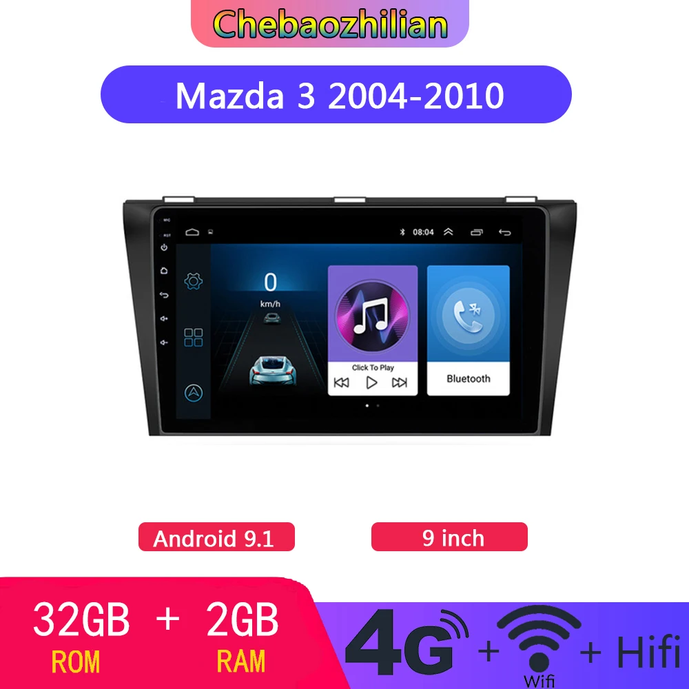 4G LTE Android 9,1 Auto-multimedia-Player GPS Sat Navigation Für Mazda 3 2004-2010 Stereo Radio wifi bluetooth 2 + 32G 4G LTE Android 9,1 Auto-multimedia-Player GPS Sat Navigation Für Mazda 3 2004-2010 Stereo Radio wifi bluetooth 2 + 32G