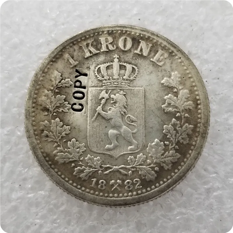 1882 1875-1904 NORWAY 1 KRONE COINS COPY - Цвет: 1882