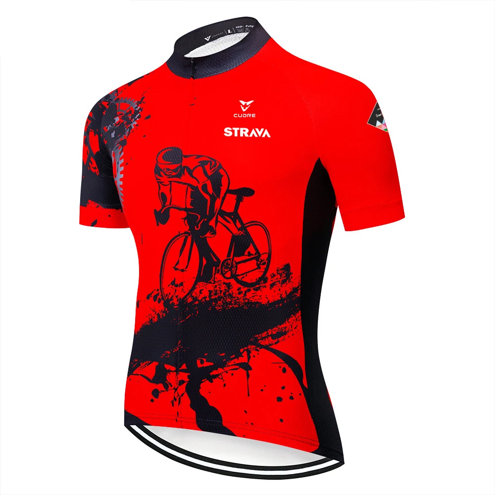 

STRAVA 2020 Men's Cycling Jersey Top Summer Short Sleeve Racing Cycling Clothing Ropa Ciclismo Outdoor MTB Bike Jersey Quick dry