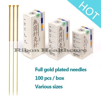 

10 boxes X 100Needles Cloud Dragon Gold Plated Reusable Acupuncture Needle Acupuncture Massage Treatment