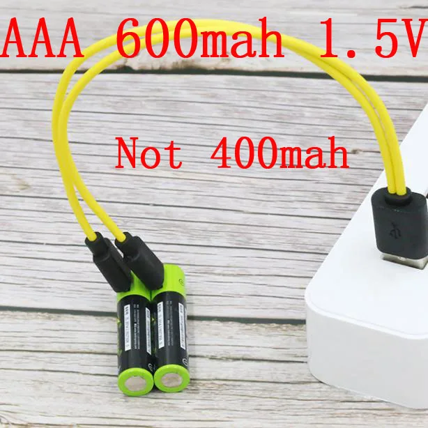 2 шт ZNTER 1,5 V AAA usb Батарея 600mAh литий-полимерный литий-ионный аккумулятор+ 1 USB кабель