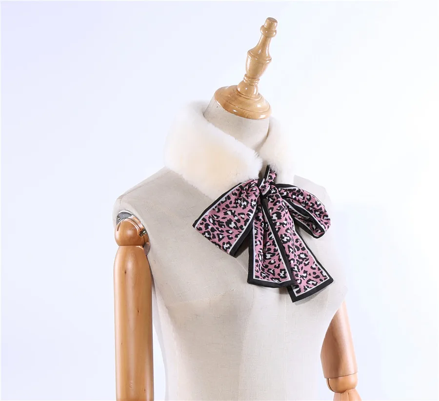 SUPPEV&STTDIO, женский шарф из меха кролика Рекс, для девочек, натуральный мех, двухсторонний снуд, ленты, шарфы, зимний теплый шейный платок - Цвет: Beige