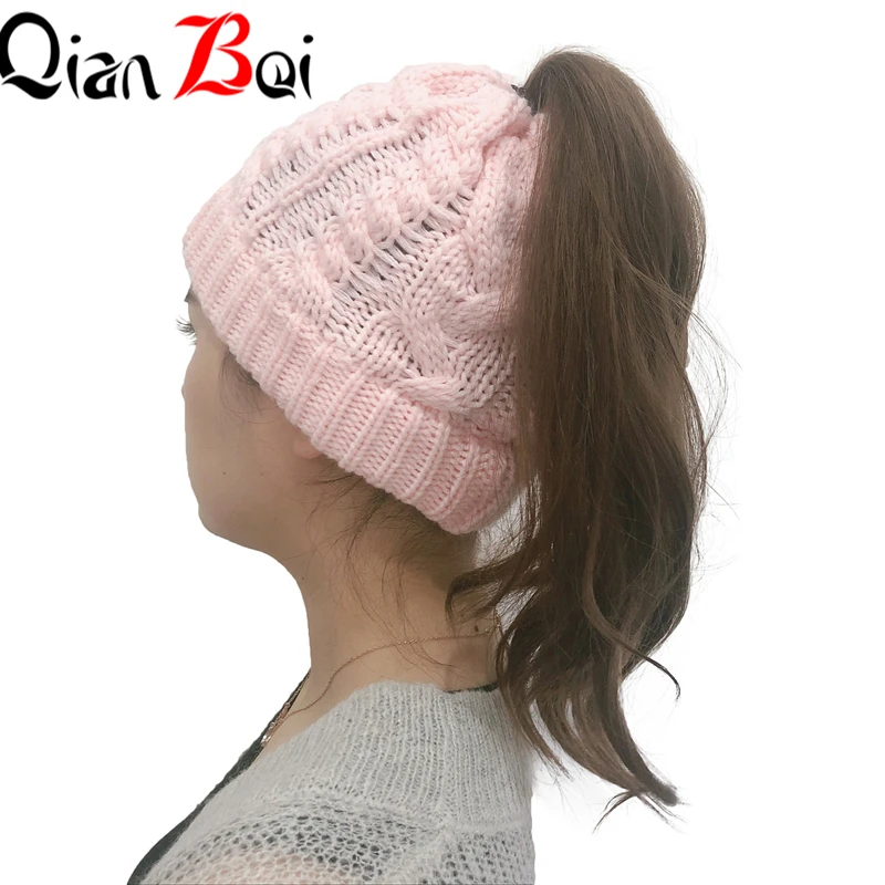 QianBei,, 7 шт./партия, женские тянущиеся вязаные вязанные крючком шапки, зимние шапки для женщин, шапки, теплые женские шапки