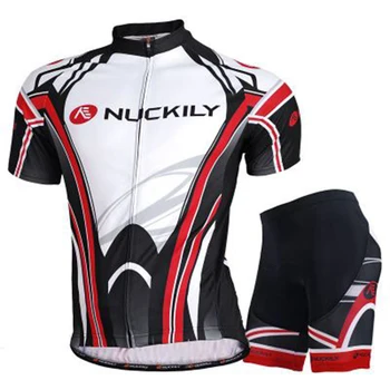 

NUCKILY Cycling Clothing Set Bike Short Sleeve Jerseys + Shorts Kits Breathable
