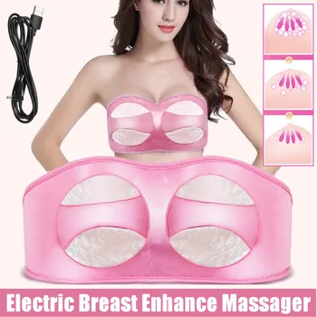 

USB Charging Electric Breast Massage Bra Vibration Chest Massager Growth Enlargement Enhancer Breast Heating Stimulator Machine