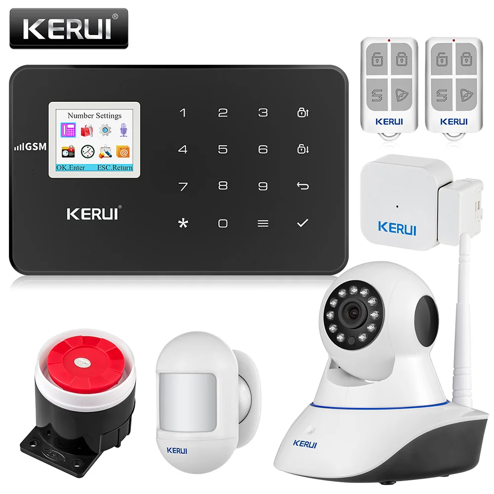 Беспроводная охранная сигнализация KERUI G18 GSM для дома с датчиком