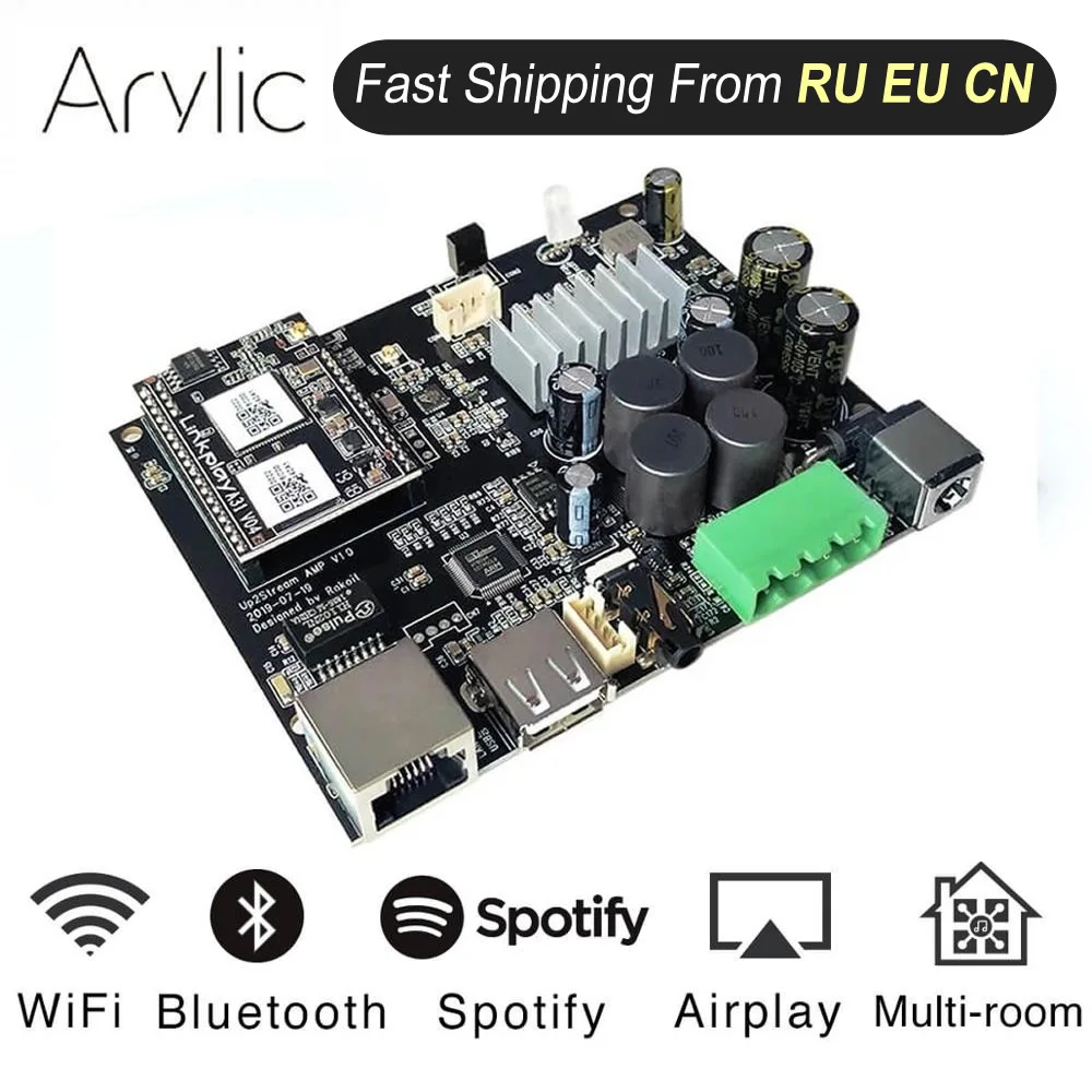 Up2stream Wi Fi и Bluetooth5.0 HiFi стерео Класс D плата цифрового многокомнатного усилителя