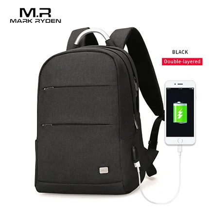 Mark Ryden Travel Usb Charging Anti-thief Backpack Waterproof Fashion Portable Bag Male Business Leisure Outdoor - Цвет: Black 2.0