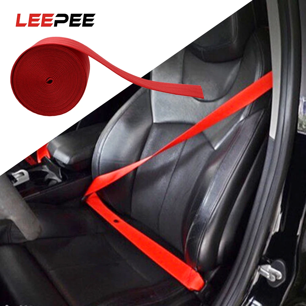 LEEPEE, 3,5 М, ремни безопасности для автомобильных сидений, ремень, усиленный ремень безопасности, тканевый ремень для гонок, аксессуары для интерьера, универсальные