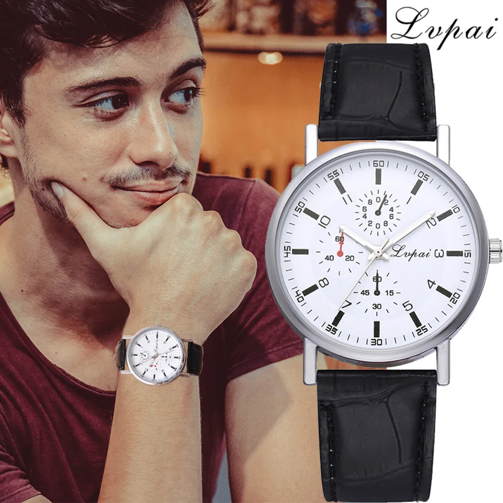 

Three Eye Six-pin Decoration Quartz Watch lvpai Brand High Quality PU Leather Alloy Watch Women's Watch