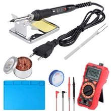 

80W 220V LCD Digital Display Adjustable Temperature Welding Solder Kit with Digital Multimeter Auto Ranging 2000 Counts AC/DC