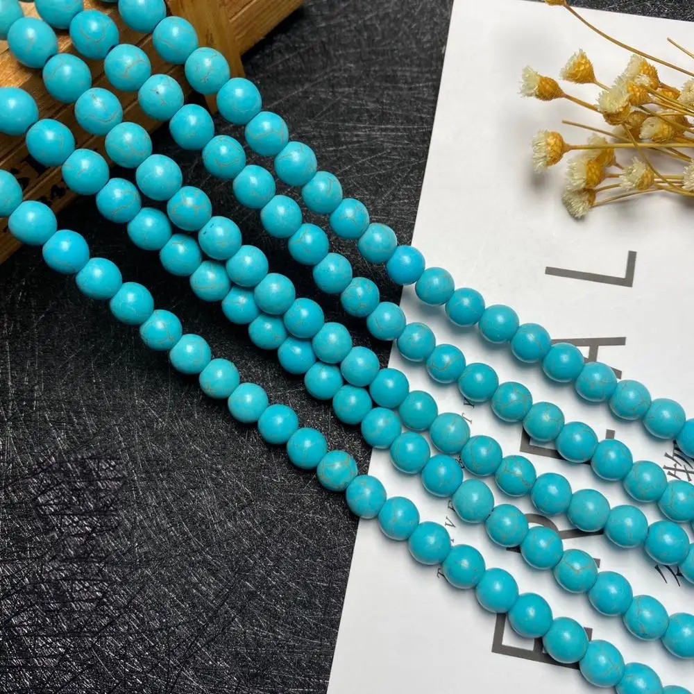 

2023 Charm 4-12mm Stone Beads Blue Turquoises 15.5" Pick Size Loose Spacer Bead For DIY Handmade Bracelets Charm Jewelry Make