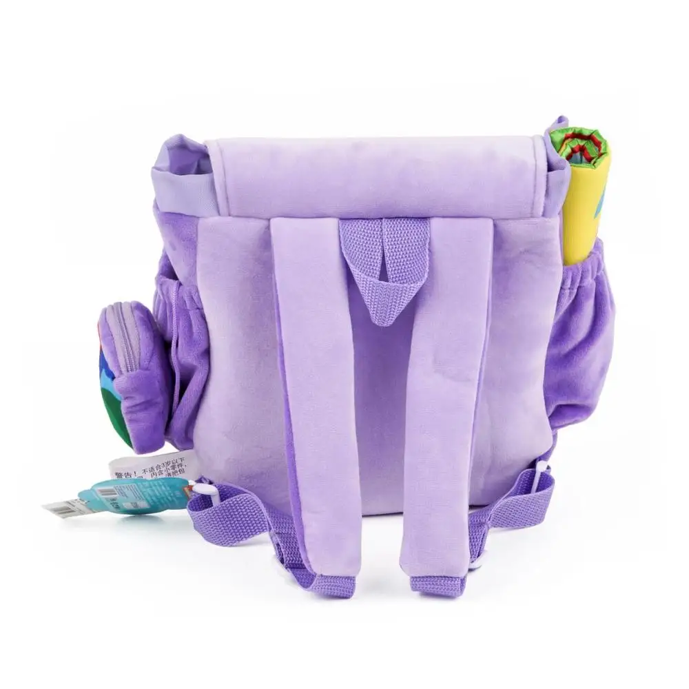 Натуральная 26 см Дора-путешественница обезьяна-лиса мягкий плюшевый кукольный рюкзак сумка с комплектом первой помощи с картой, Фиолетовый Розовый цвет