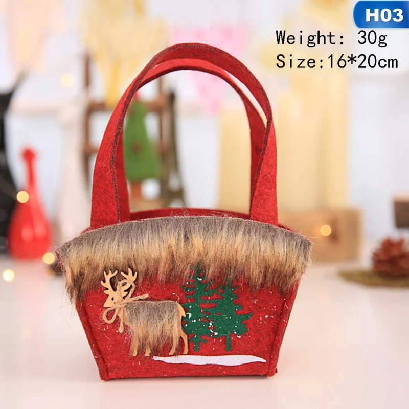 H03 Christmas Gift Christmas Snowflake Non-woven Candy Tote Christmas Bag Chrismas Christmas Presents Decor - Цвет: H03