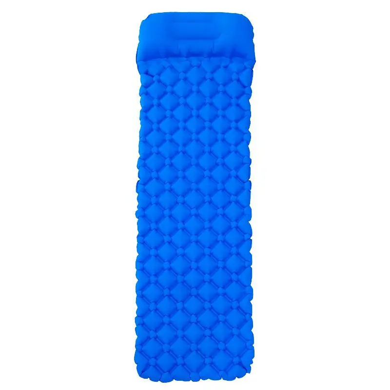 Синий Outdoor Sleeping Bag Tent Sleeping Pad Ultra Light Portable Moisture Pad Inflatable Cushion Mat Hiking Pillow Air Mattress - Цвет: Синий