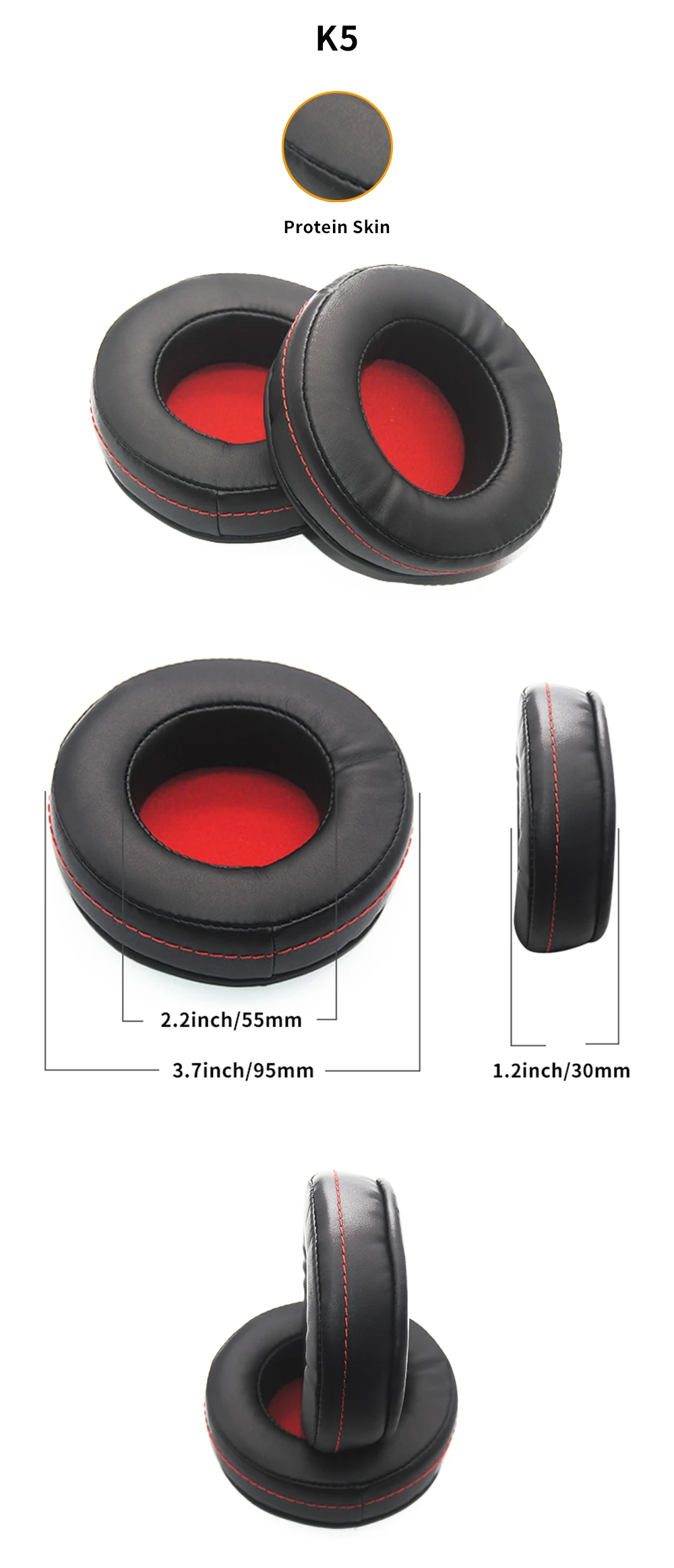 Replacement Earpads Cushions For Xiberia V2 V3 V10 V12 K0 K3 K5 K10 T19 XL Headphone Soft PU Leather Ear Pads Repair Parts Cover