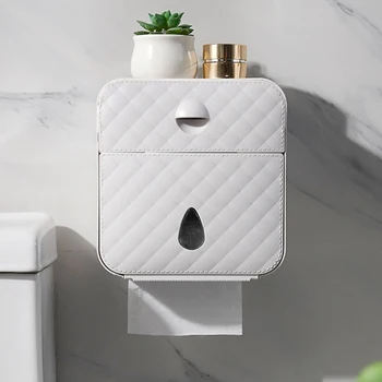 

Wall Mounted Waterproof Toilet Paper Holder Roll Paper Stand Case Storage Box Organizer Shelf Bathroom Accessories