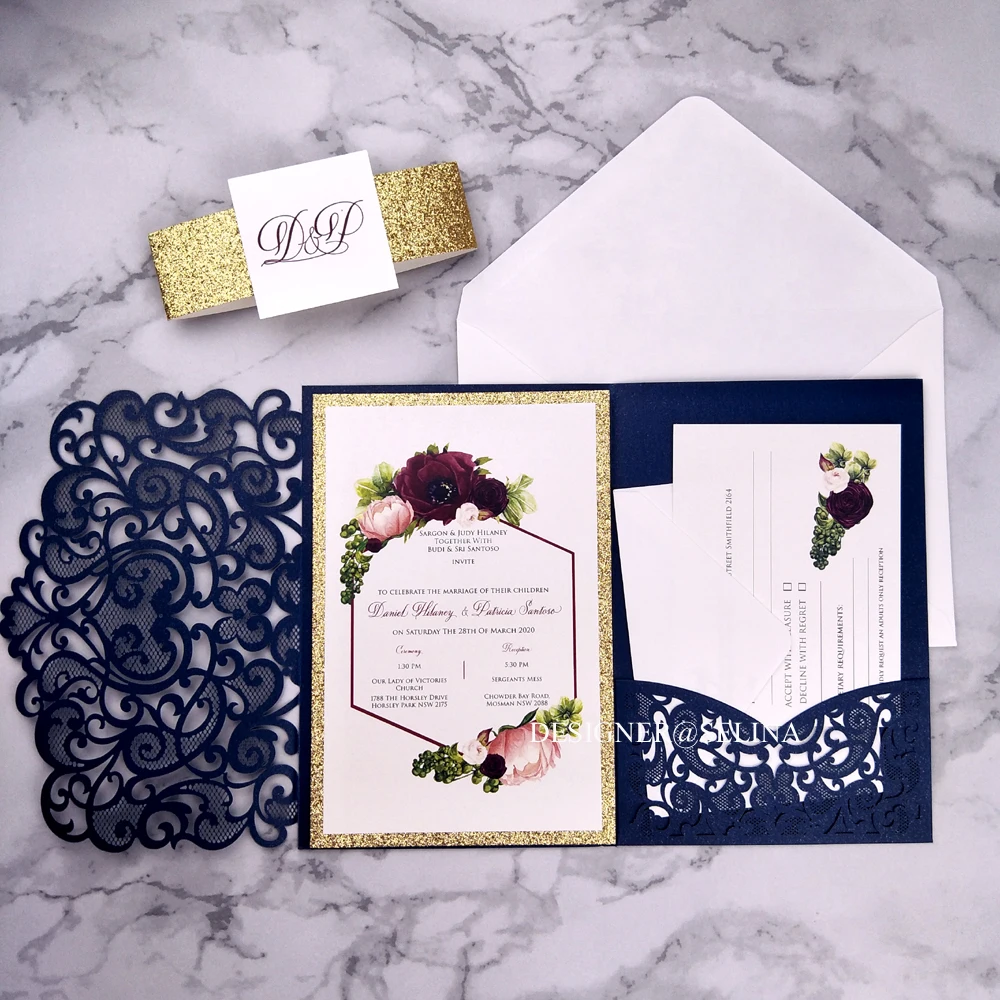 Женская Лазерная вырезка свадебная фотосессия с биркой и золотым блестящим