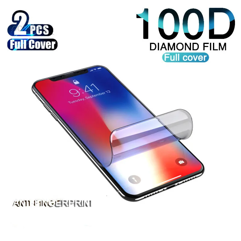 2 шт./лот 100D полное покрытие мягкая Гидрогелевая пленка защита для экрана X XS MAX XR